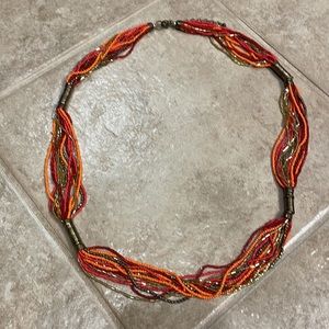 Multilayer beaded necklace